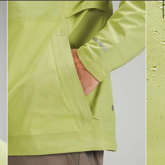 NWT New LULULEMON Precipitation Jacket Waterproof Rain Coat Wasabi Green Mens L - Picture 7 of 10
